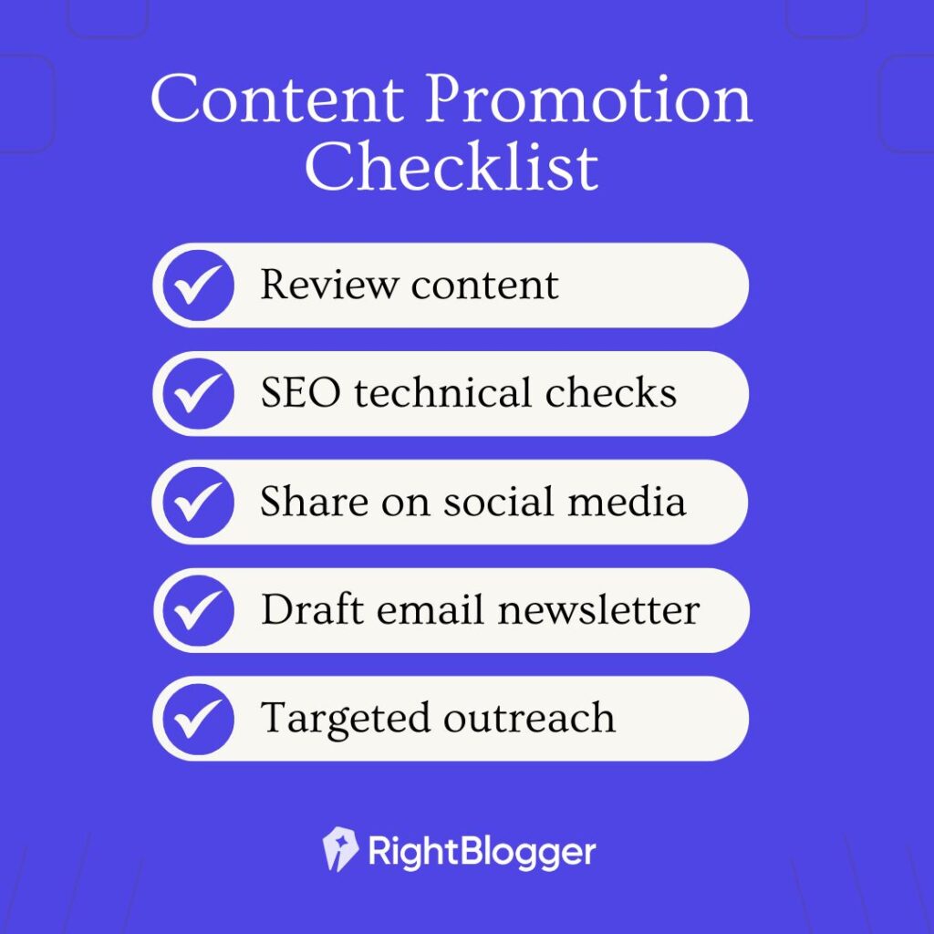 RightBlogger Content Promotion Checklist for Bloggers